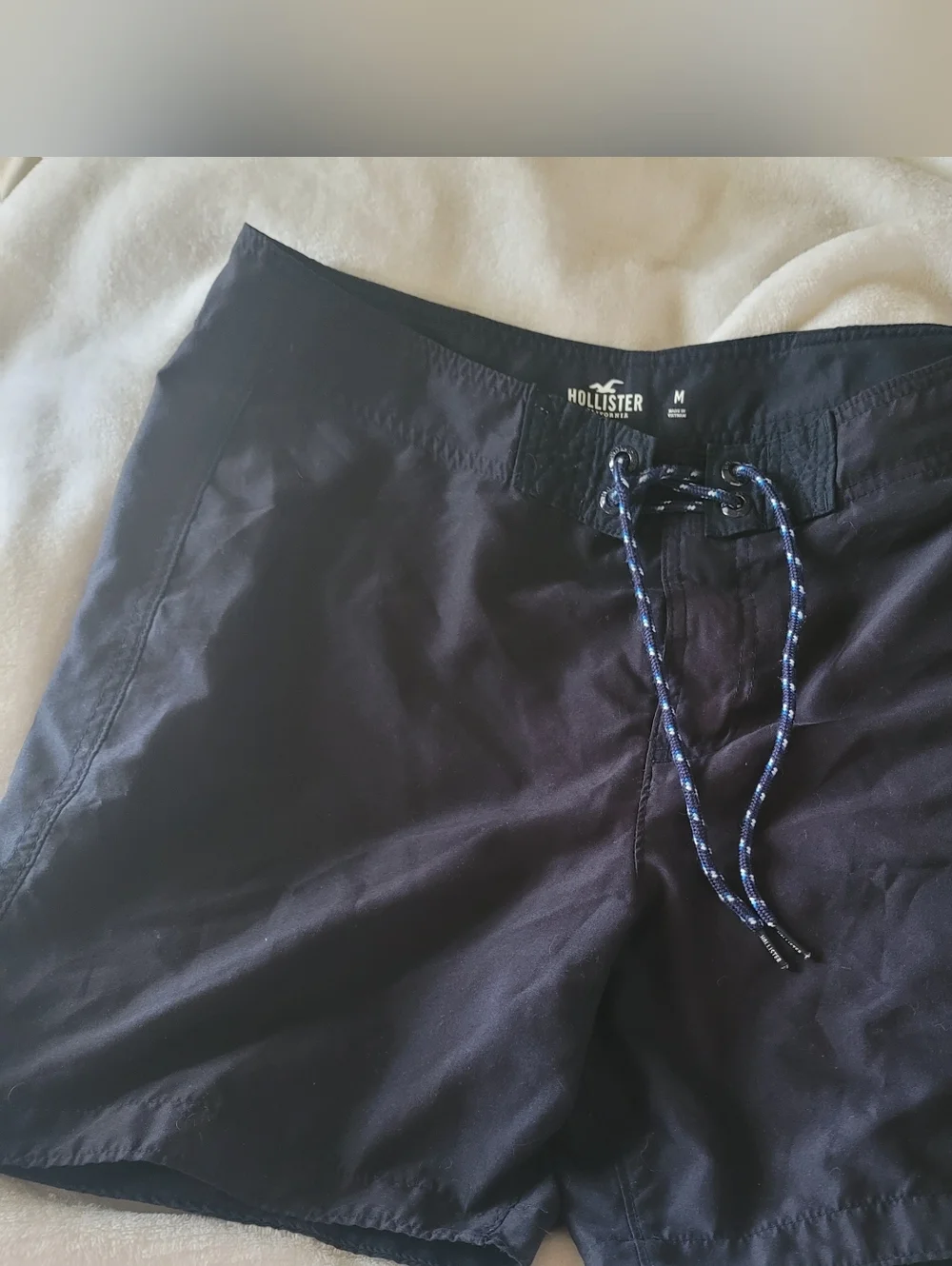 Vintage Hollister Board Shorts Mens Sz Medium Swim Trunks‎ 90s Y2k Navy Blue Euc